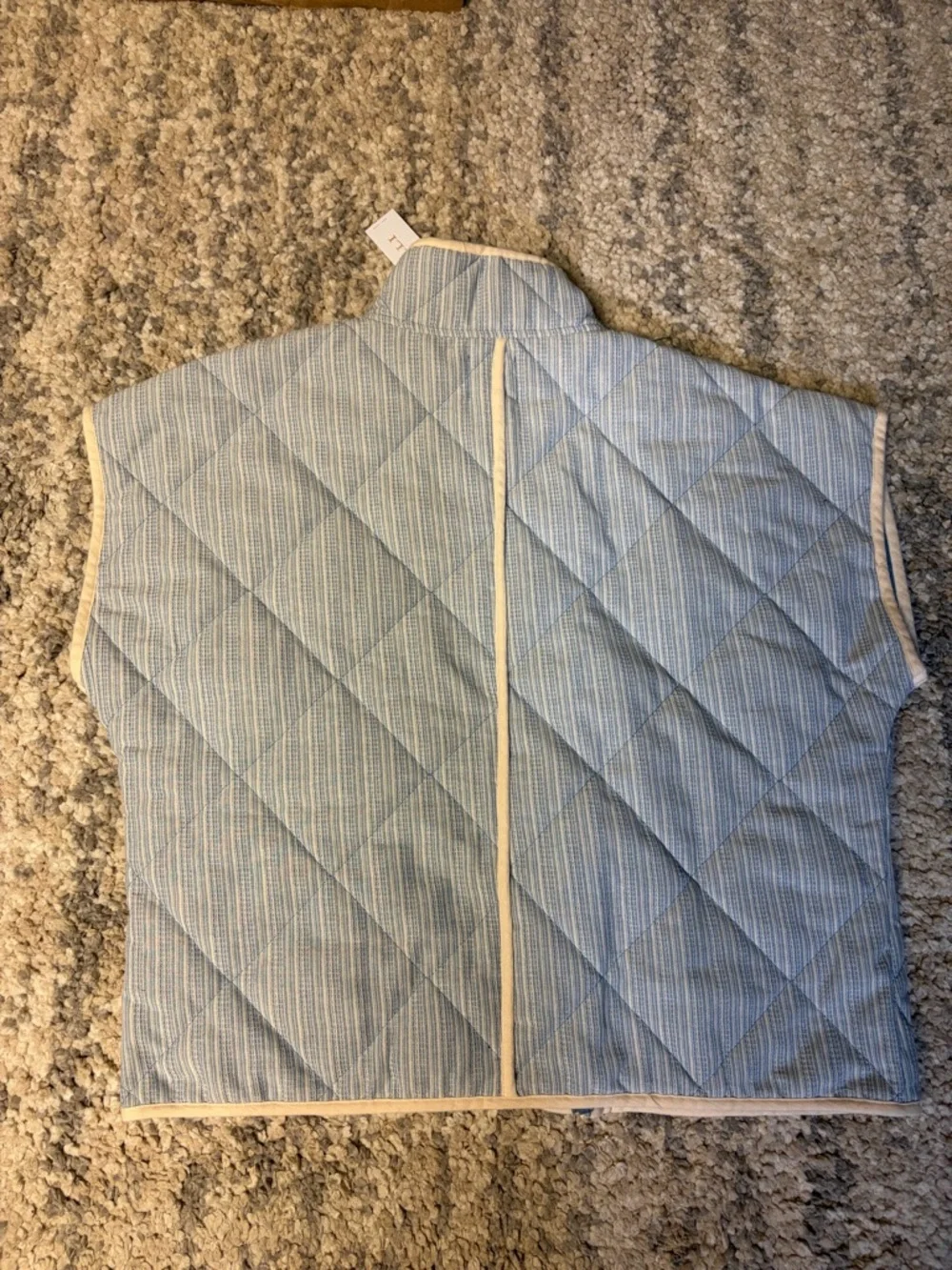 Gilli Light Blue Quilted Vest with Cream NWT size Large - Picture 6 of 10
